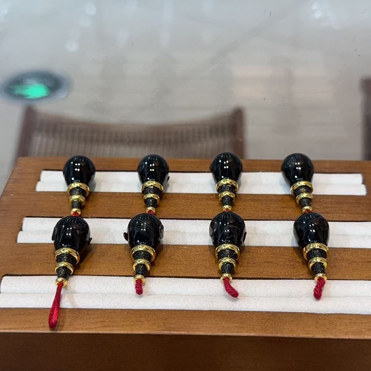 缠丝玛瑙三通 diy配件手工编绳项链文玩佛珠配饰 DM941