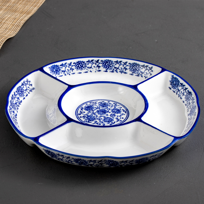 拼盘分格盘子青花瓷五格盘