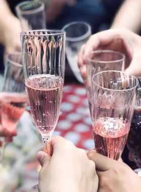一次性宴会气泡高脚红酒杯