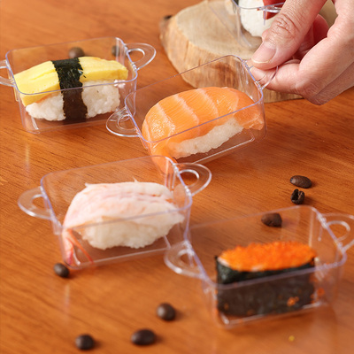 创意塑料蛋糕杯慕斯杯布丁小碗锅形寿司容器透明方形提拉米苏盒子