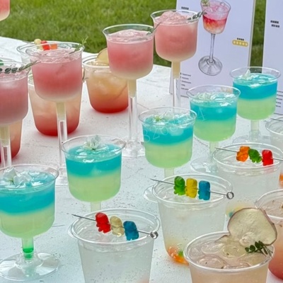 高脚鸡尾酒红酒香槟杯一次性冰淇