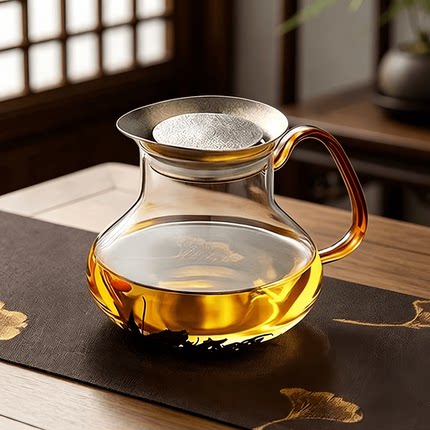 高档玻璃公道杯茶壶过滤网套装大容量茶具