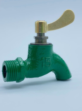 4分6分绿色15 20自来水铁铸铁快开水龙头户外室外老式平嘴铁龙头