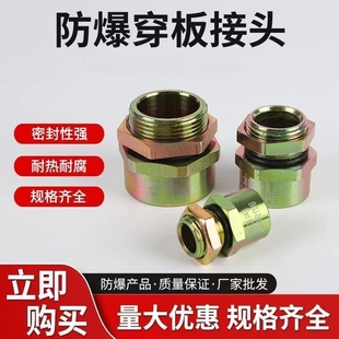 防爆穿板桥架接头G3 4电缆桥架带锁母6分DN20穿孔1寸锁紧头碳钢