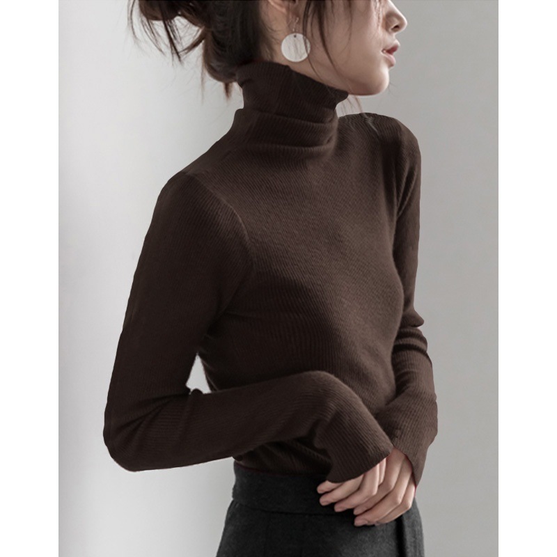 轻奢高级感内搭配大衣修身打底衫高领毛衣针织衫女堆堆领2024秋冬