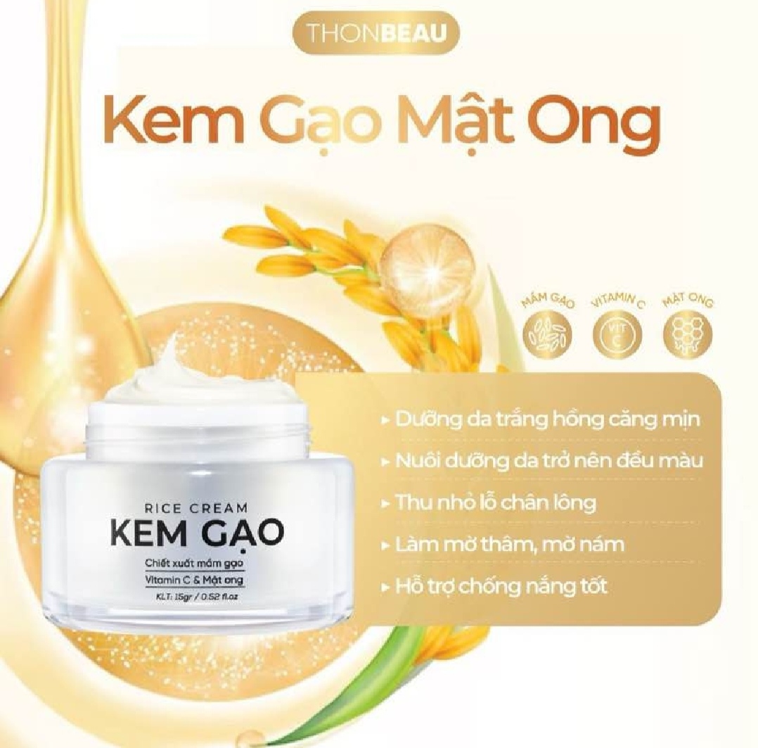 Kem face gao mat ong-vitamin C duog trang giam tham sam nam