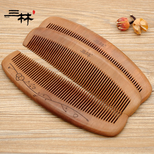 特大三林正品桃木梳子整木按摩头梳长发厚发没有打标介意勿拍