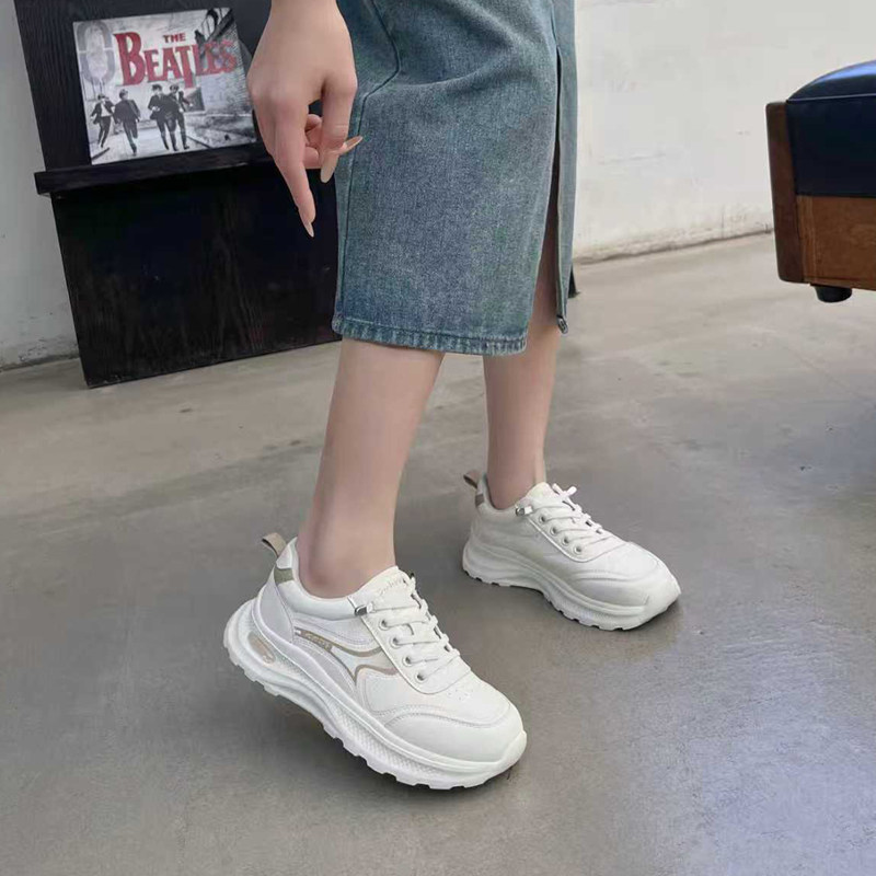 富丽厚底小白鞋女春季透气轻便休闲百搭增高运动鞋显脚小279-32