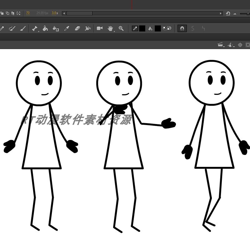 火柴人运动067火柴人素材男fla格式源文件AN可用