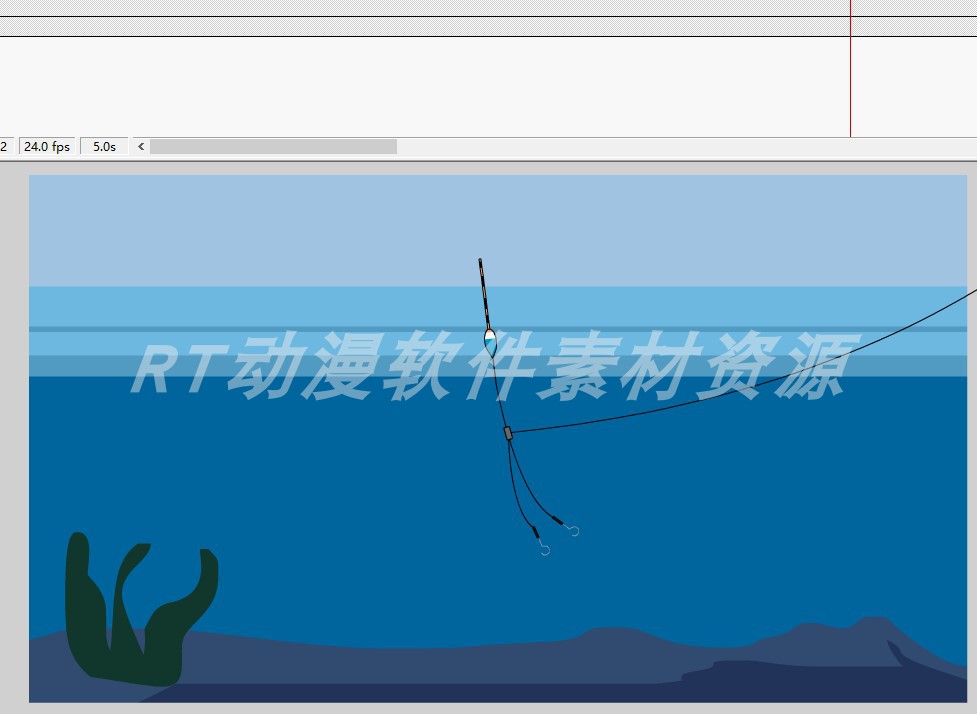钓鱼动画素材009钓鱼浮漂线组模板源文件AN及flash通用