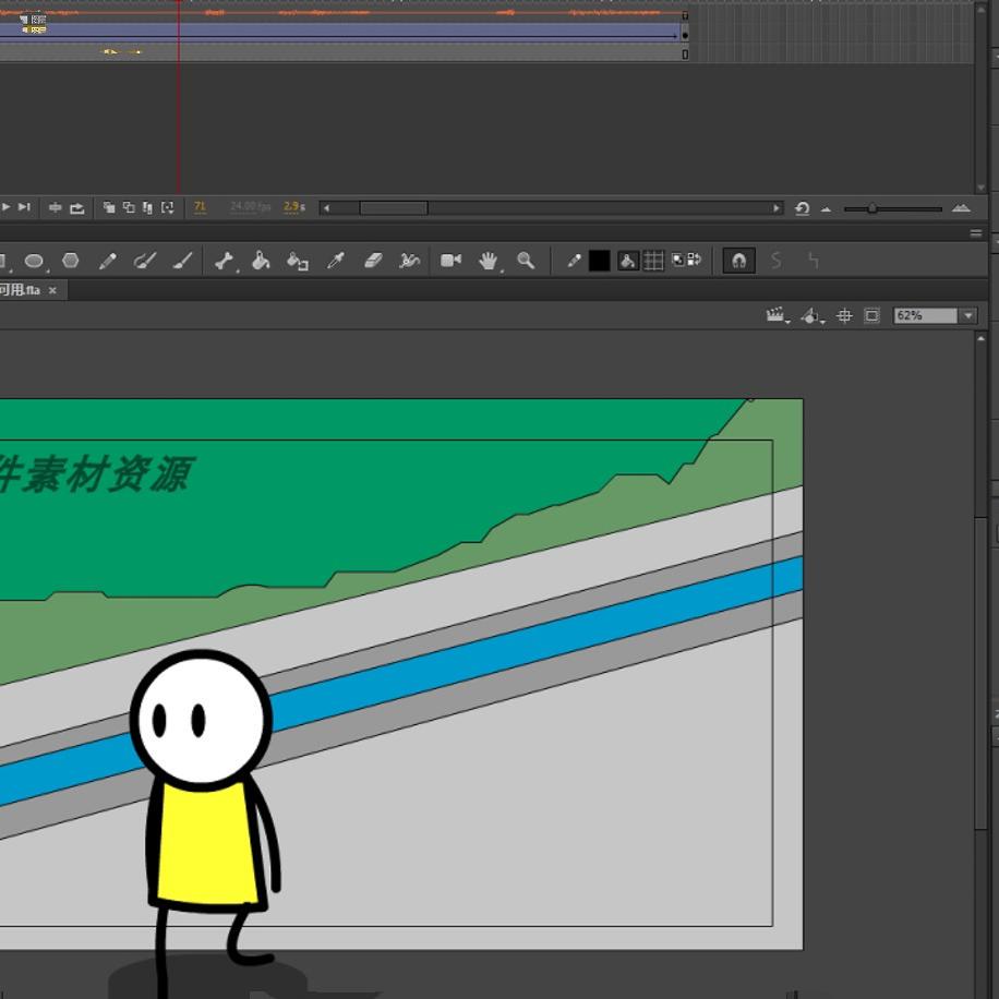 火柴人运动080-欧美火柴人走过来5秒源文件fla格式AN可用