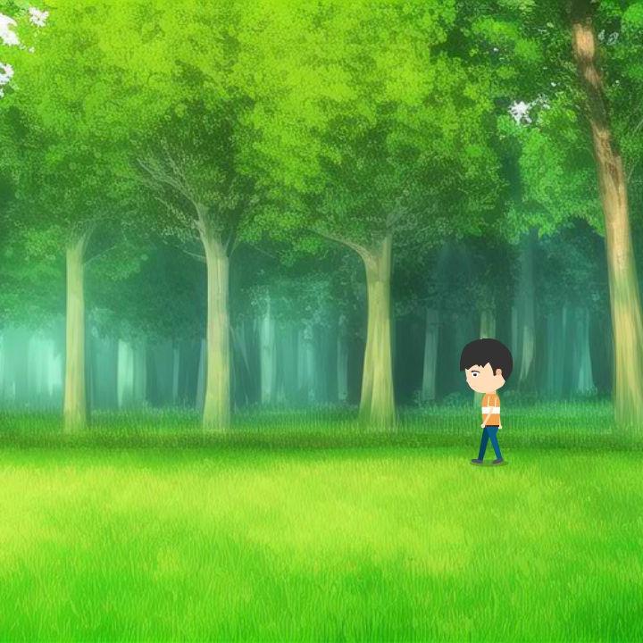 人物运动071人物在森林走路7秒作业源文件fla格式AN可用