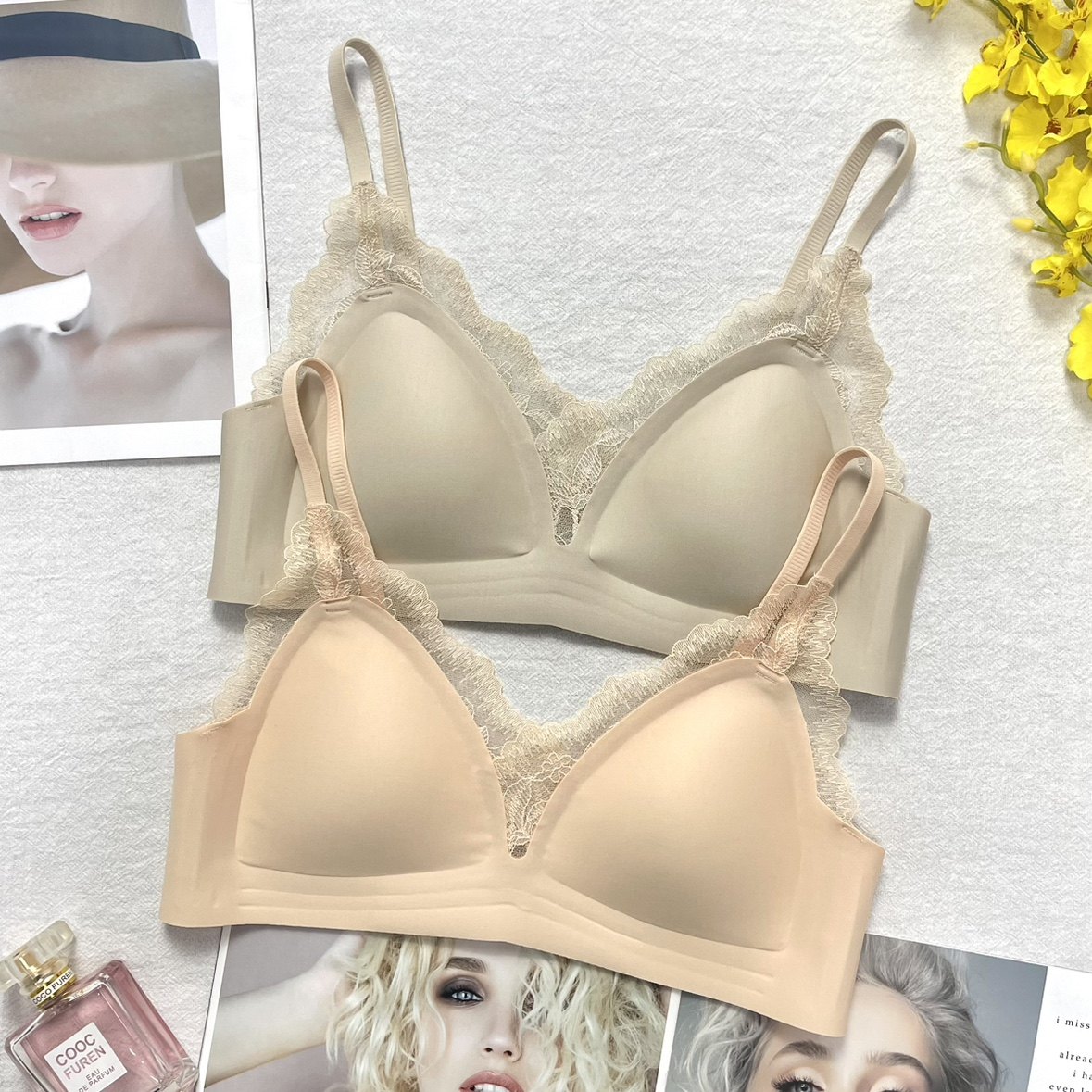 古妃法式浪漫蕾丝三角杯内衣女果冻条超薄显小聚拢裸感无钢圈文胸,女士内衣/男士内衣/家居服,文胸,淘宝优惠券,粉丝福利购,淘宝优惠卷