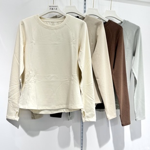 古妃正品中厚修身羊毛衫女圆领长袖薄绒内搭显瘦保暖上衣打底衫冬