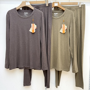 天丝保暖内衣男士套装莱赛尔发热秋冬季加绒德绒打底圆领秋衣秋裤