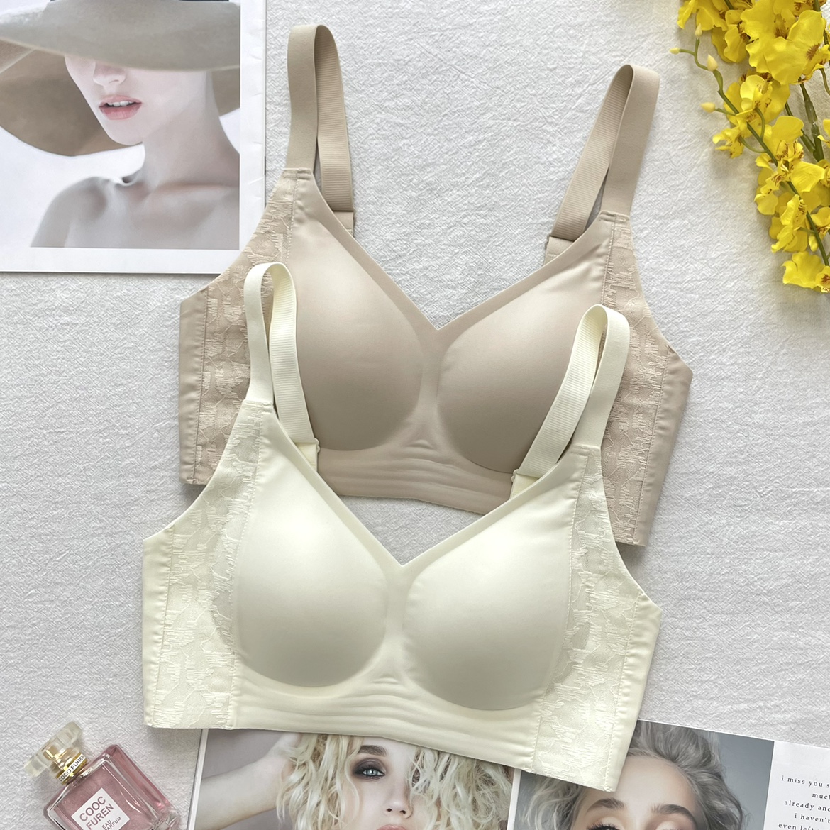 果冻条蕾丝提拉内衣女薄款无钢圈