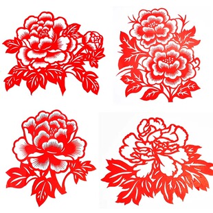 牡丹花剪纸窗花手工作业成品传统镂空工艺外事礼品礼物送朋友22图