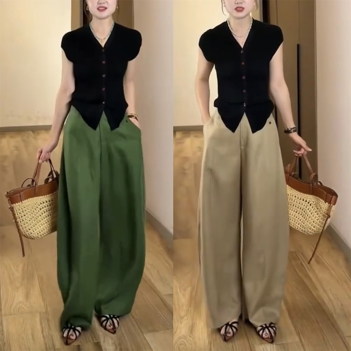 天丝亚麻弯刀裤女2026夏款高腰显瘦垂感直筒麻料高级感休闲阔腿裤