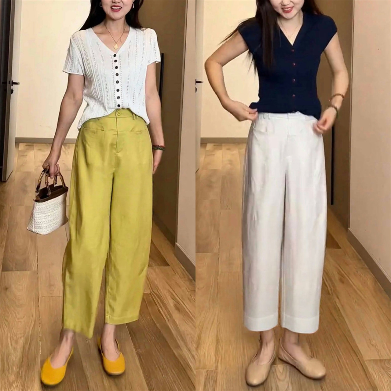 天丝亚麻气球裤女2026夏季款高腰小个子九分裤垂感垂感麻料香蕉裤