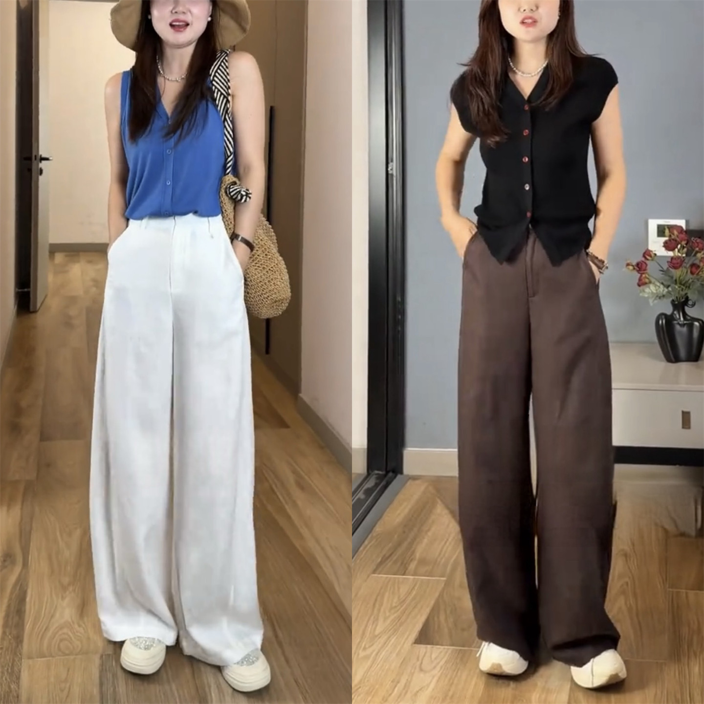 天丝亚麻直筒阔腿裤女2026夏季新款高腰显瘦垂感麻料高级感休闲裤