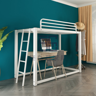 平板高架床无床头尾省空间上床下空租房神器定制尺寸铁艺床小户型