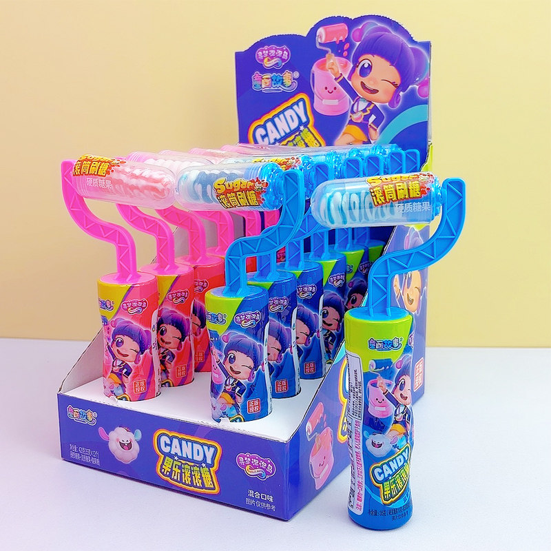 滚筒刷糖果果乐滚滚糖草莓味蓝莓味棒棒糖水果味酸粉流质糖果批发,零食/坚果/特产,棒棒糖,淘宝优惠券,粉丝福利购,淘宝优惠卷