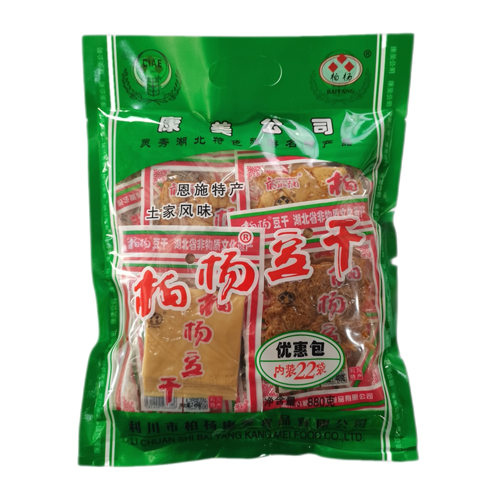 柏杨豆干湖北特产湖北恩施特产网红零食麻辣味原味豆腐干40g*22袋
