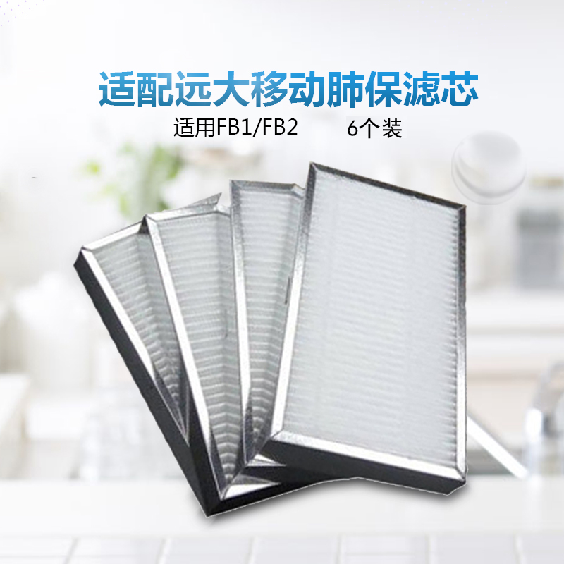 适配远大移动肺保滤芯FB2FB1高效过滤网肺宝HEPA超级过滤器6个装