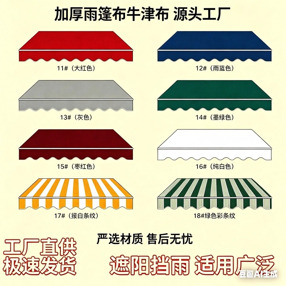 伸缩雨棚布防雨布户外加厚遮阳罩小吃车装饰布幼儿园玩具罩布外贸