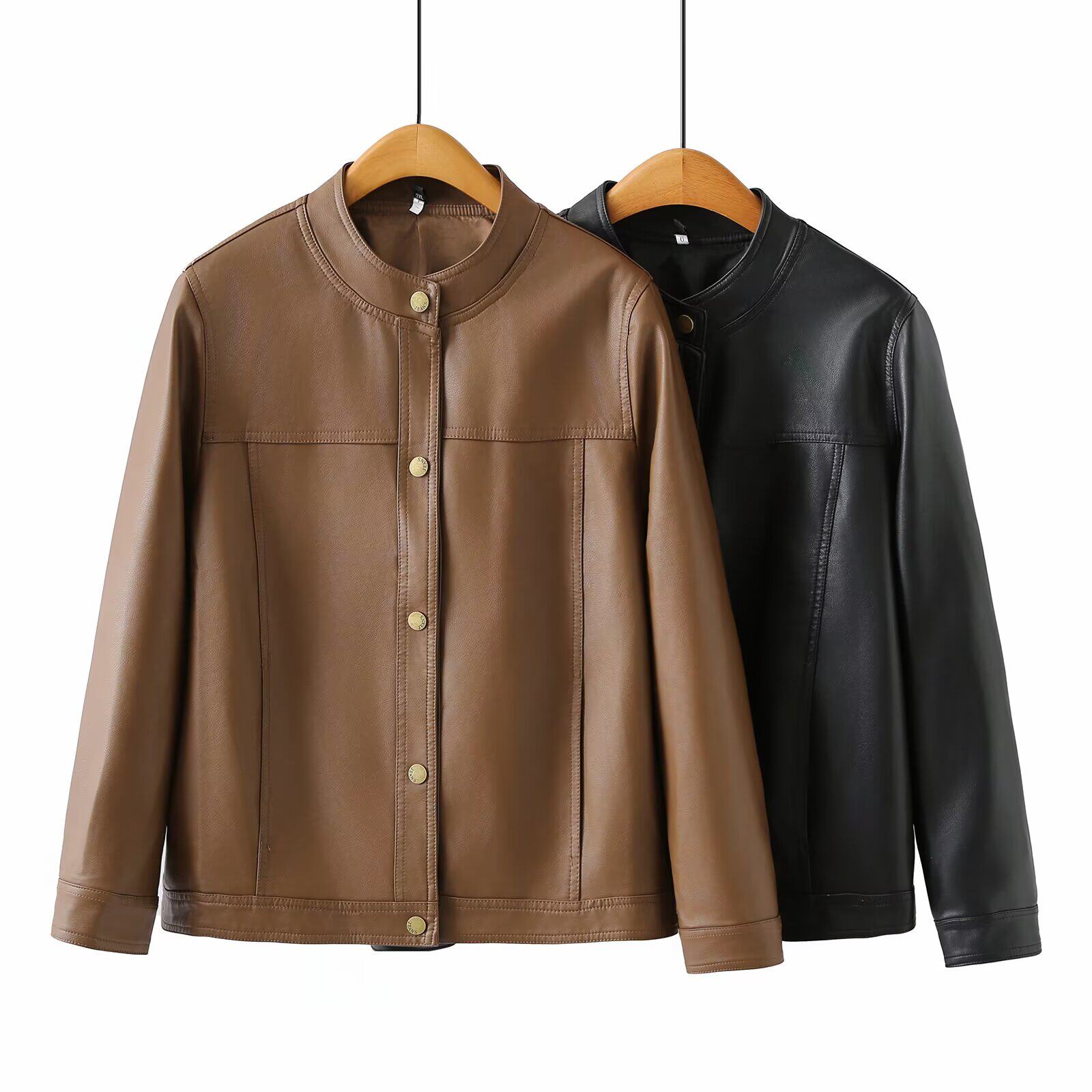 2025春秋季新款200斤胖MM大码女装外套休闲英伦风复古百搭皮衣