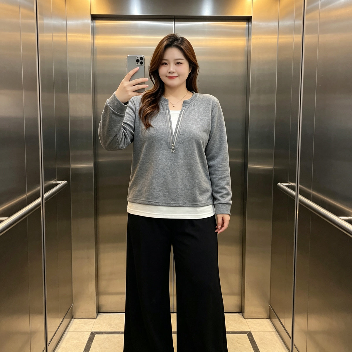 设计感显瘦假两件T恤卫衣
