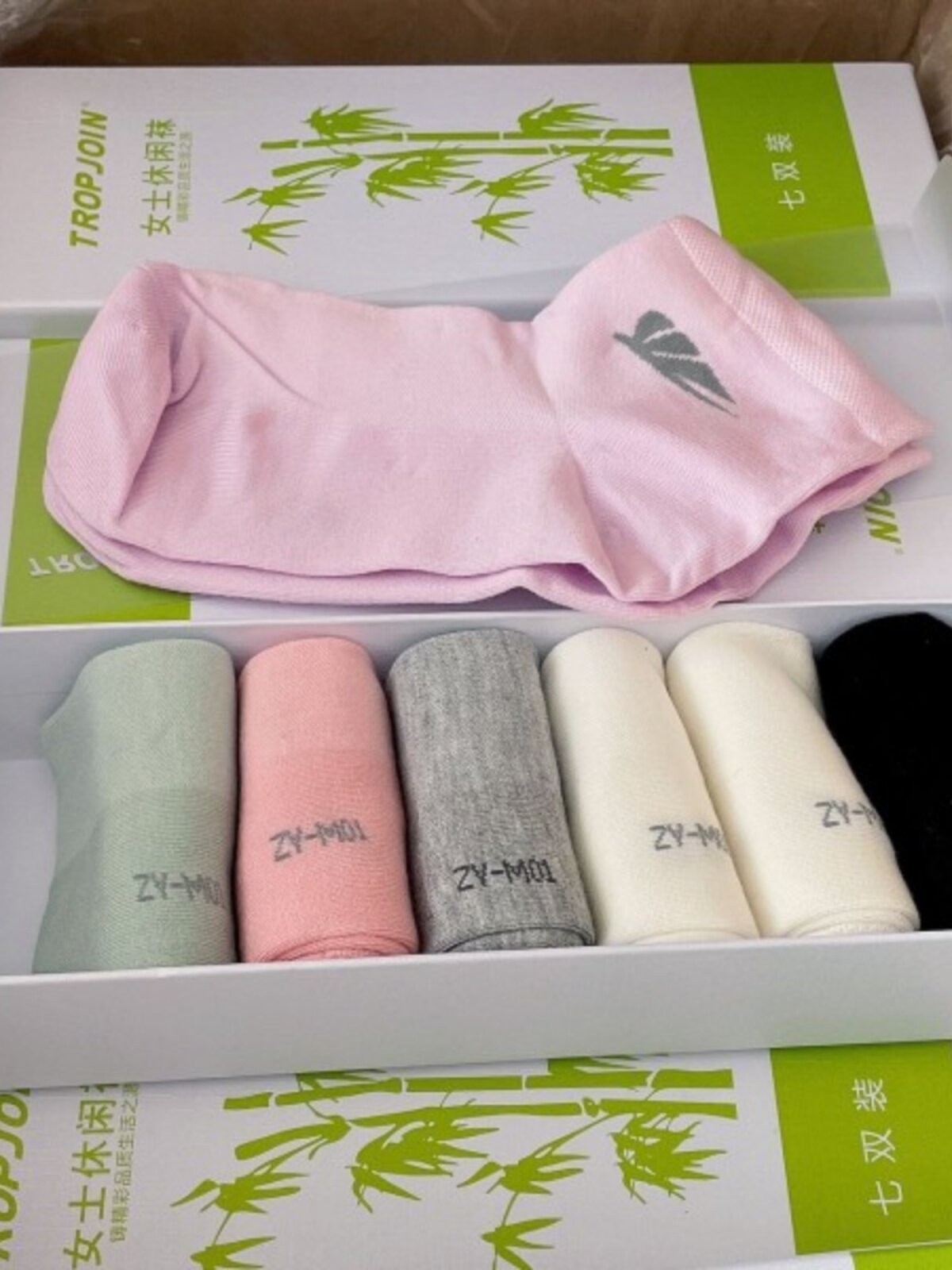 Zuyuan Women's and Men's Weekly Socks, Deodorant, Sweat-Absorbent, Six Colors, 7 Pairs, Bamboo Fiber, Casual, All-Season, Antibacterial, Sports, Genuine Product