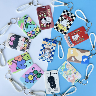 ins风校园卡套女学生钥匙扣一体公交卡工作牌证件饭卡保护套考勤