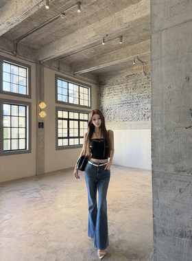 JOEY 黑标jeanologia原料洗水 2026新款修身微喇牛仔裤女