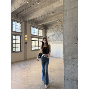 JOEY 黑标jeanologia原料洗水 2026新款修身微喇牛仔裤女