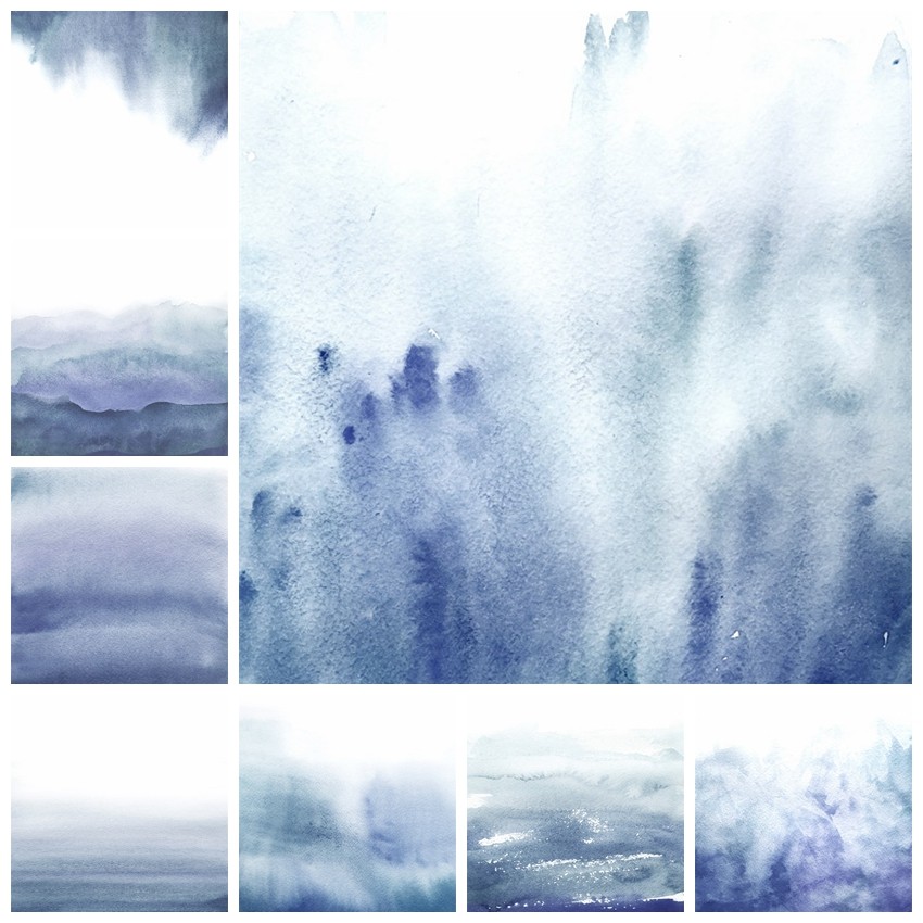 海军淡蓝色优雅渐变水彩水墨背景图片jpg格式平面设计素材