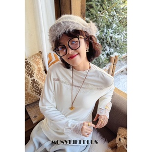 魔女MoNvKiKiPlus「云慕」大码 1965 微胖保暖衣蕾丝打底上衣T恤