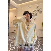 蕾丝上衣 魔女MoNvKiKi「浮香」微胖大码 干枯花扣新中式 2097