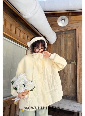魔女MoNvKiKiPlus「月雪」大码微胖冬季休闲棉服情侣外套#B665