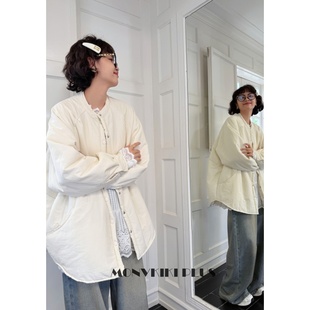 魔女MoNvKiKiPlus「窗花林」大码 B308 微胖山本极简棉服外套