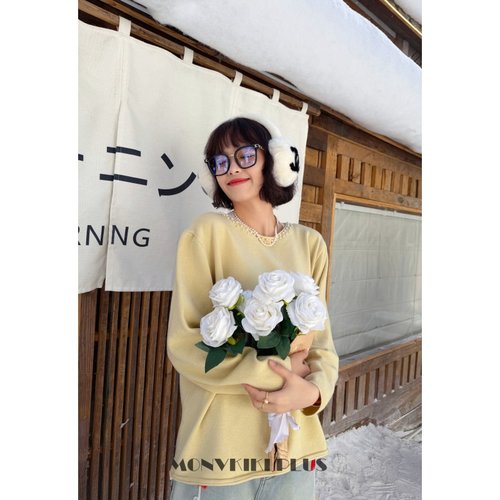 大码微胖钉珠休闲打底针织T恤