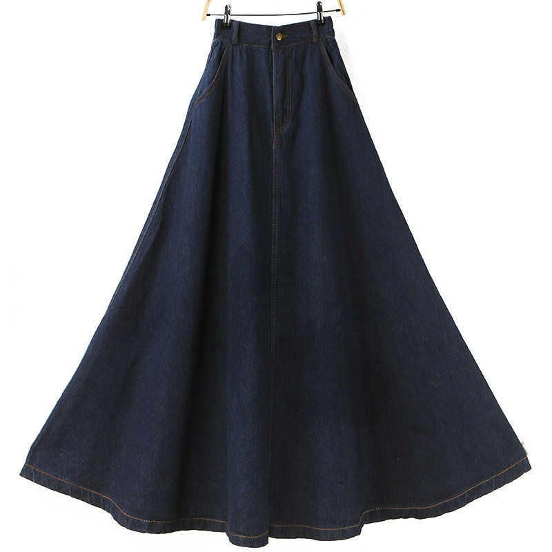 春夏装韩版新款复古简约显瘦牛仔半身裙中长款高腰松紧大摆a字裙|ruв категории Женская одежда, юбка - от Buy2taobao.com для оказания профессиональной услуги покупки агента Taobao