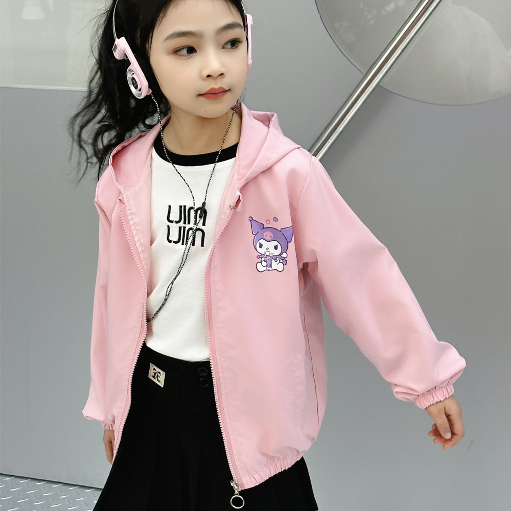 女童春款外套2025新品连帽时尚开衫洋气宝宝拉链上衣儿童时髦外套