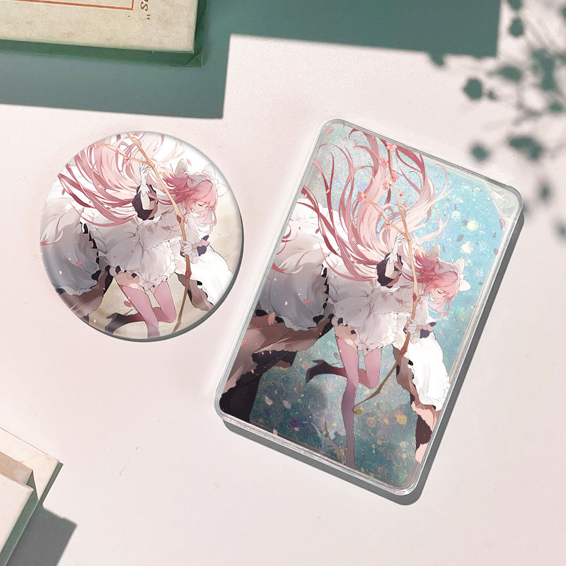 粉圆鹿目圆香流沙麻将流麻徽章吧唧谷子卡砖摆件周边咕卡礼物成品