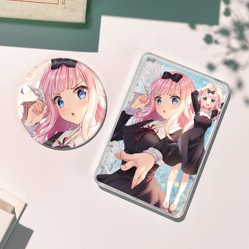 藤原千花流沙麻将流麻徽章吧唧谷子卡砖摆件周边咕卡生日礼物成品