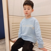 t恤2025新款 儿童长袖 字母刺绣男女孩上衣 男童卫衣秋装 今今家童装