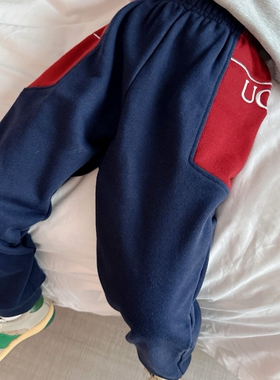 今今家高定儿童休闲卫裤纯棉束口裤男女童小中大童装春秋款运动裤