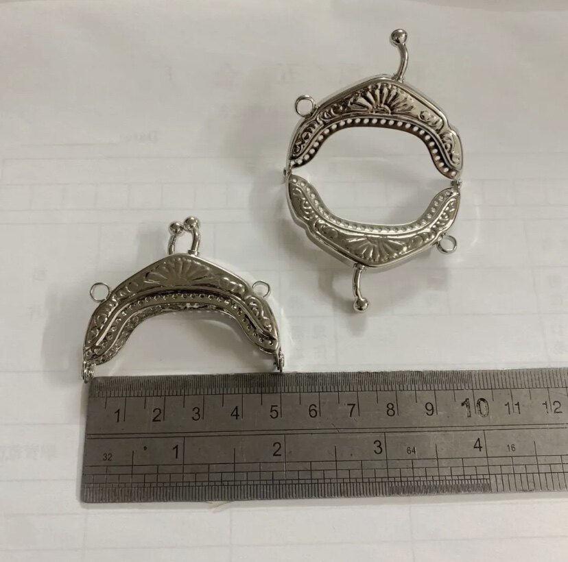 厂家新款 5cm半圆凸花口金弧形压花口金小尺寸钱包铁夹手袋