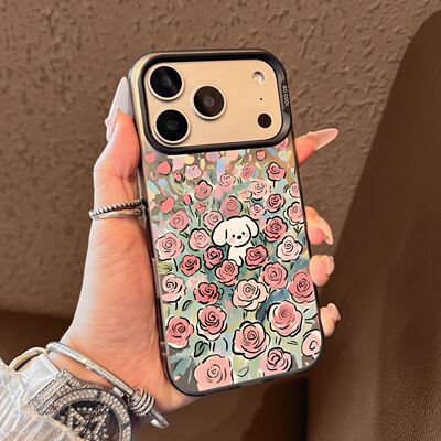 花海小狗适用苹果17/16pro可爱15/14趣味iPho ne11手机壳xsmax