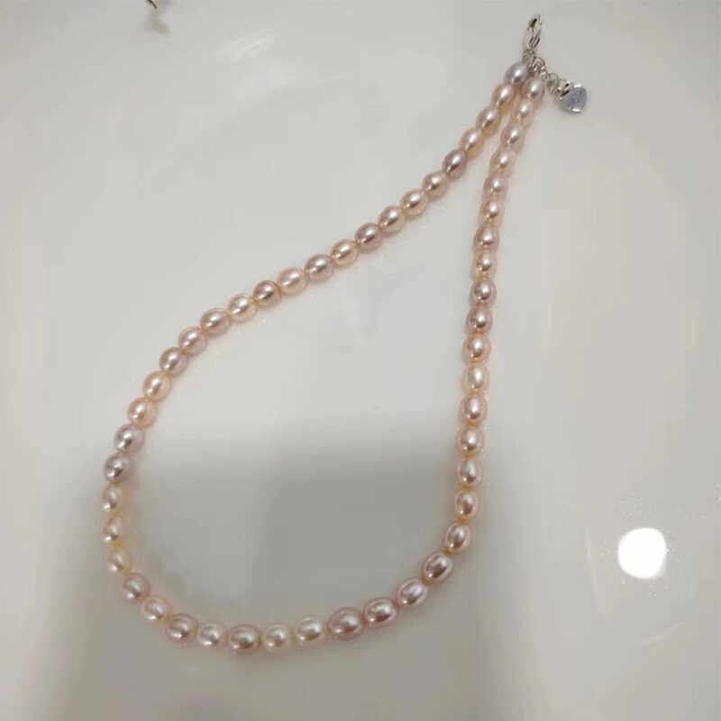 天然淡水无核珍珠颈链项链苏州产 地新款无瑕亮丽时尚小胖米珠